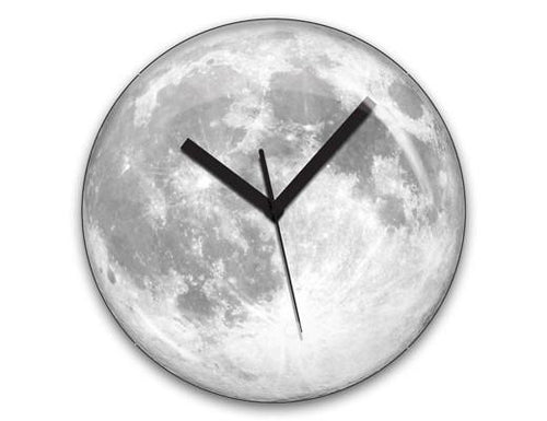 Wall Clock + Glow In The Dark Moon