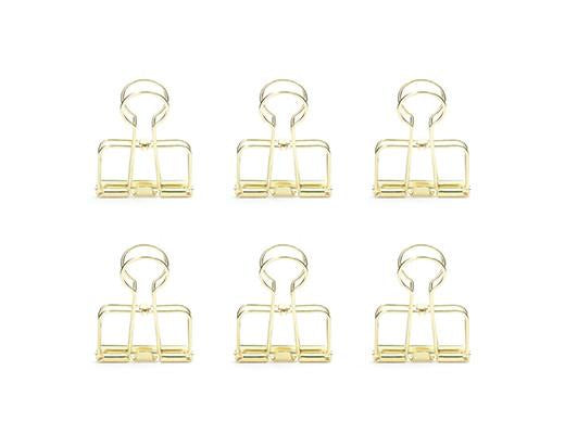 Gold Wire Clips Set Of 6